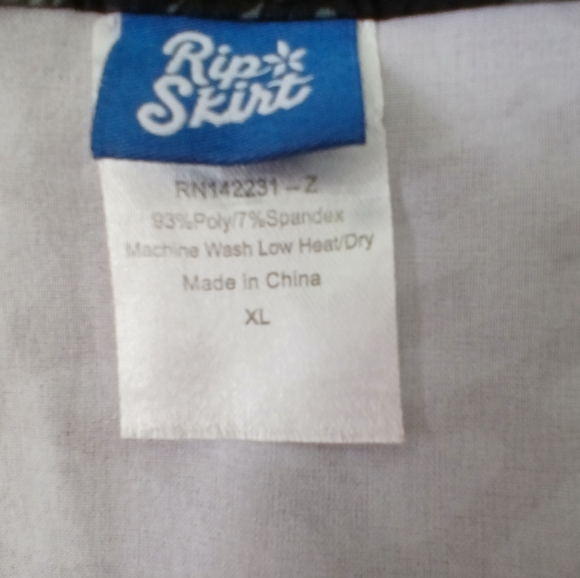 RIPSKIRT Hawaii Patterned Wrap Skirt Black Gray XL RipSkirt Shibori Charcoal - Picture 3 of 4